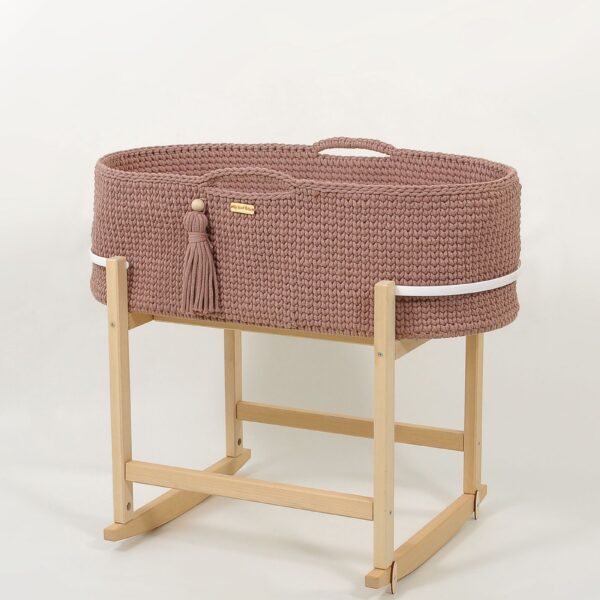 Kosz Mojżesza BOHO Handmade z kołyską - mauve