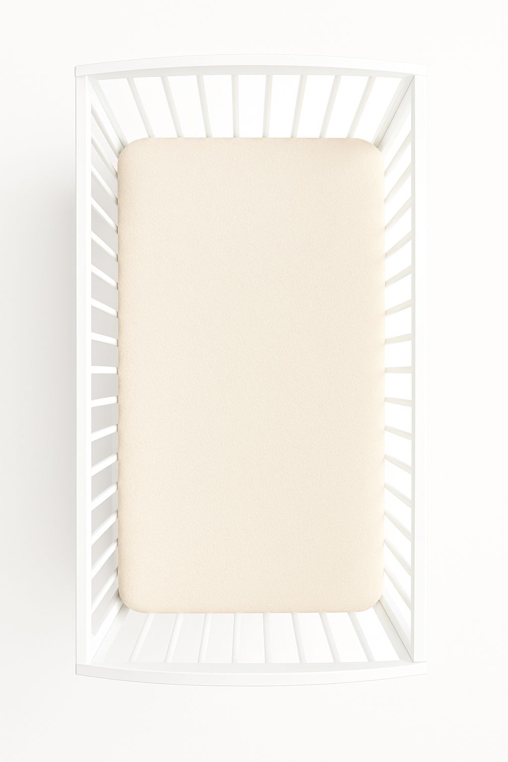 Prześcieradło frotte z gumką do łóżeczka 120x60cm - kremowe - obrazek 4