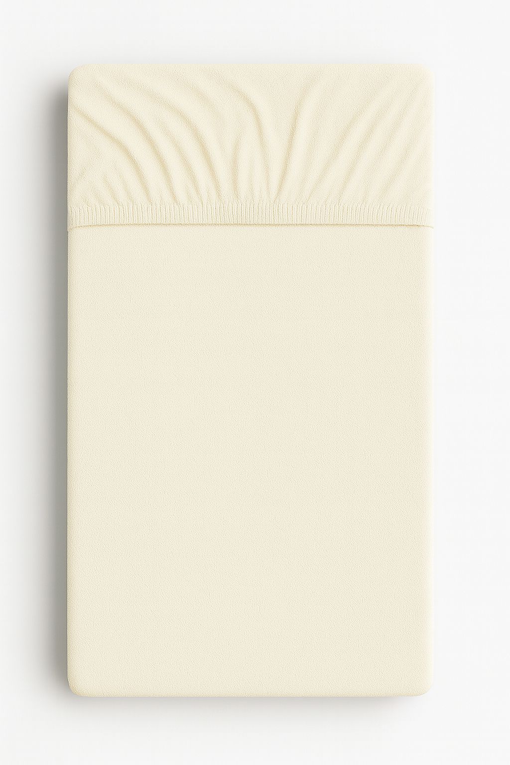 Prześcieradło frotte z gumką do łóżeczka 120x60cm - kremowe