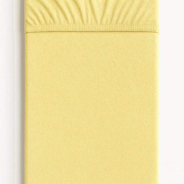 Prześcieradło frotte z gumką do łóżeczka 120x60cm - waniliowe