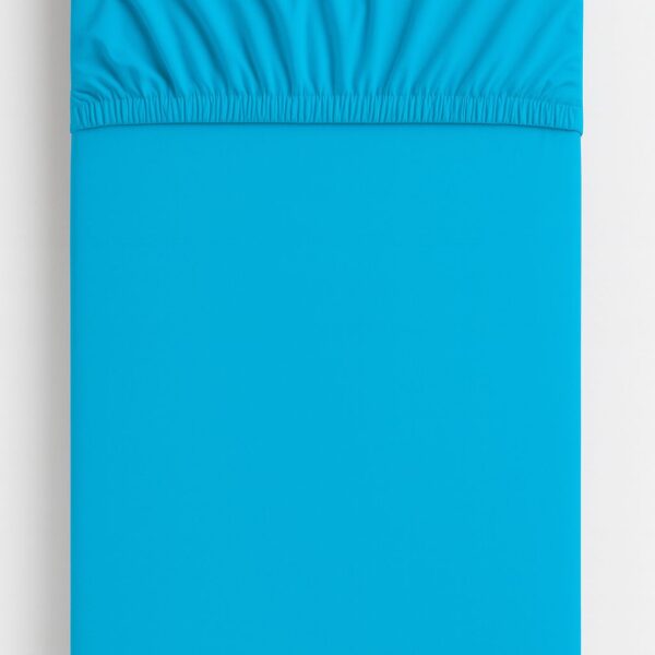 Prześcieradło bawełniane z gumką do łóżeczka 120x60 cm - turkusowe