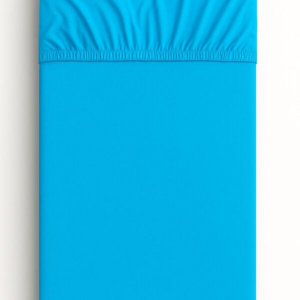 Prześcieradło bawełniane z gumką do łóżeczka 140x70 cm - turkusowe