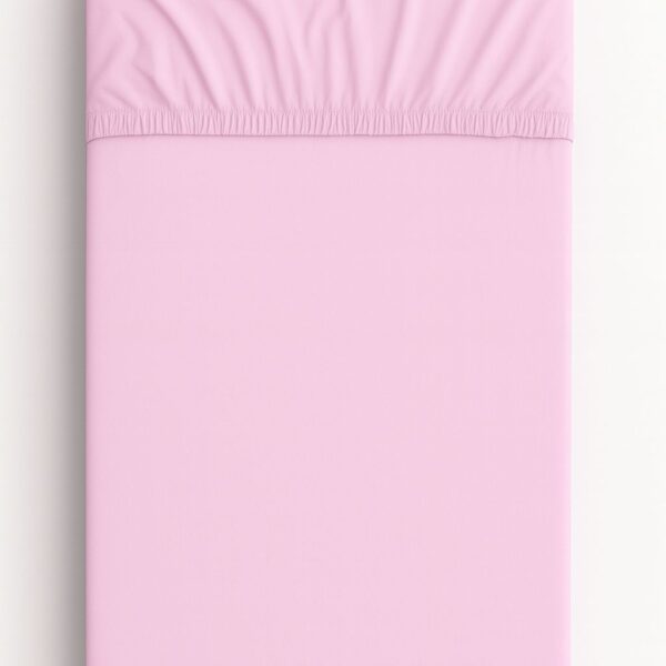Prześcieradło bawełniane z gumką do łóżeczka 140x70 cm - różowe