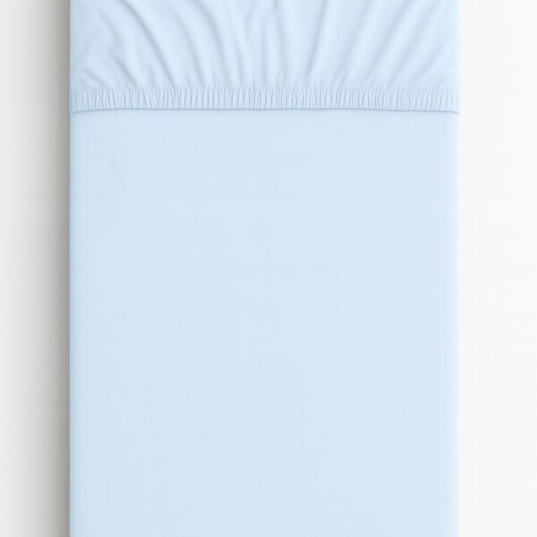 Prześcieradło bawełniane z gumką do łóżeczka 120x60 cm - niebieskie