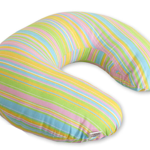 Poduszka rogal do karmienia fasolka + zdejmowana poszewka - Paski tęczowe