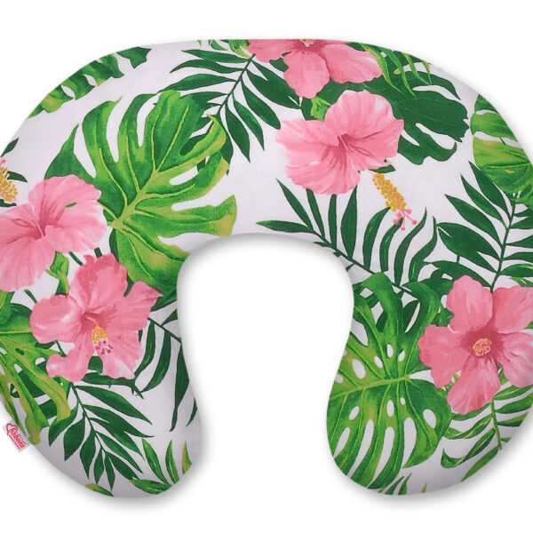 Poduszka rogal do karmienia fasolka + zdejmowana poszewka - tropikalne kwiaty