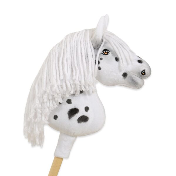 Hobby Horse Średni koń na kiju Premium biały tarantowaty A4