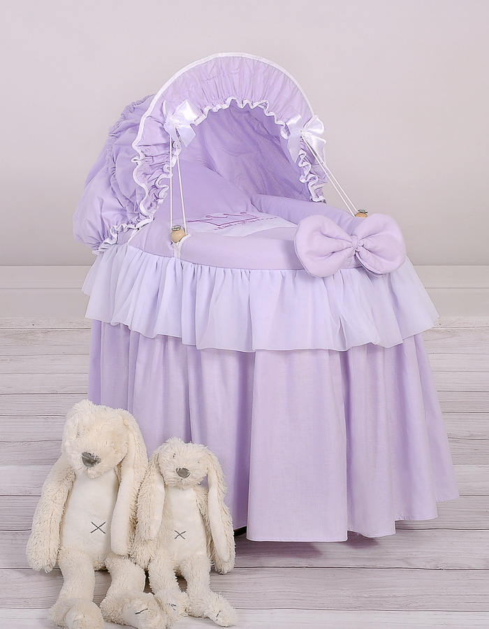 Wózek dla lalek Kosz Mojżesza dla lalek z budką LITTLE PRINCESS fioletowy - obrazek 3