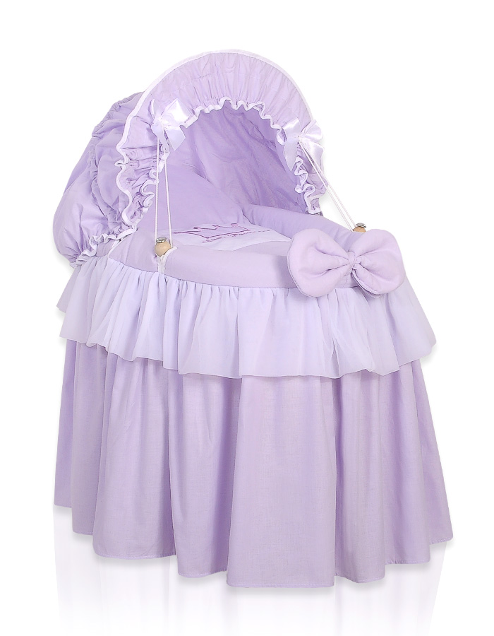 Wózek dla lalek Kosz Mojżesza dla lalek z budką LITTLE PRINCESS fioletowy
