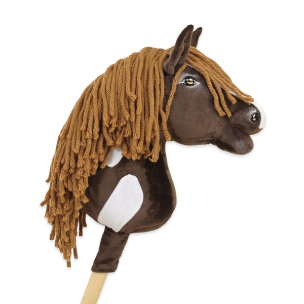 Hobby Horse Średni koń na kiju Premium brązowy western ciemnogniady z ciemną grzywą A4