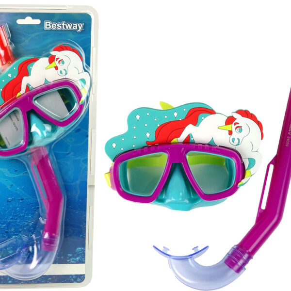 Maska Do Nurkowania Z Rurką Zwierzątka Różowa Bestway 24059