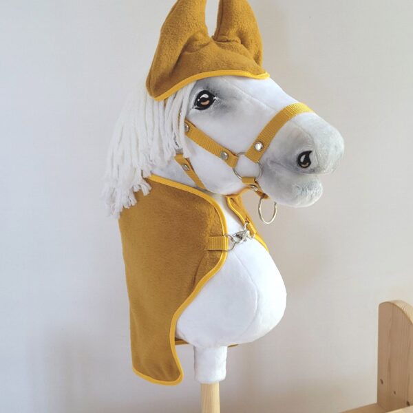 Zestaw dla Hobby Horse A3: polarowa derka + nauszniki – musztardowy