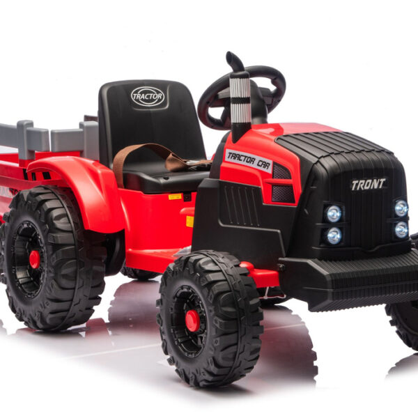 Traktor Na Akumulator CH9959B Z Przyczepą Czerwony 24V