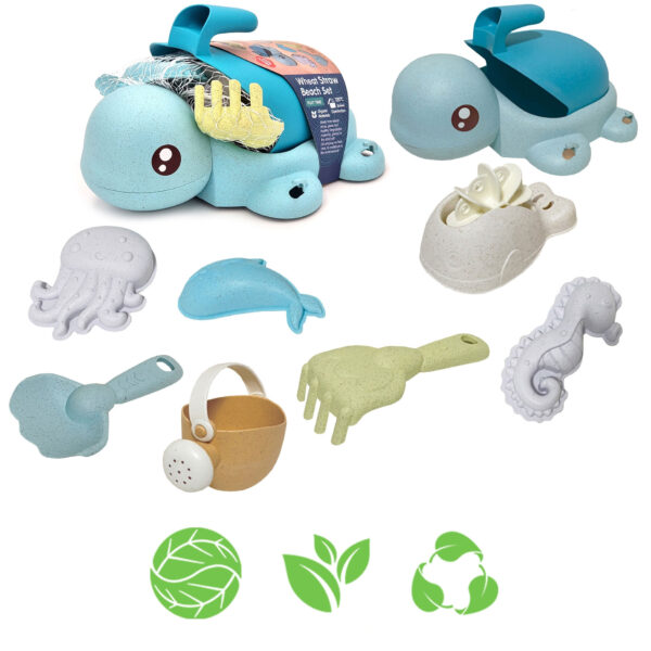 WOOPIE GREEN Zestaw 2w1 do Piasku i Wanny Żółwik 8 el. BIODEGRADOWALNY ORGANICZNY MATERIAŁ