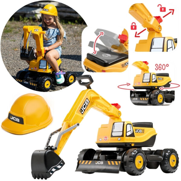 FALK Koparka JCB DIGGER Obrotowa Żółta Ruchoma Łyżka Od 3 Lat.