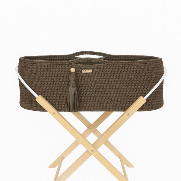 Kosz Mojżesza BOHO Handmade ze stojakiem - mocca