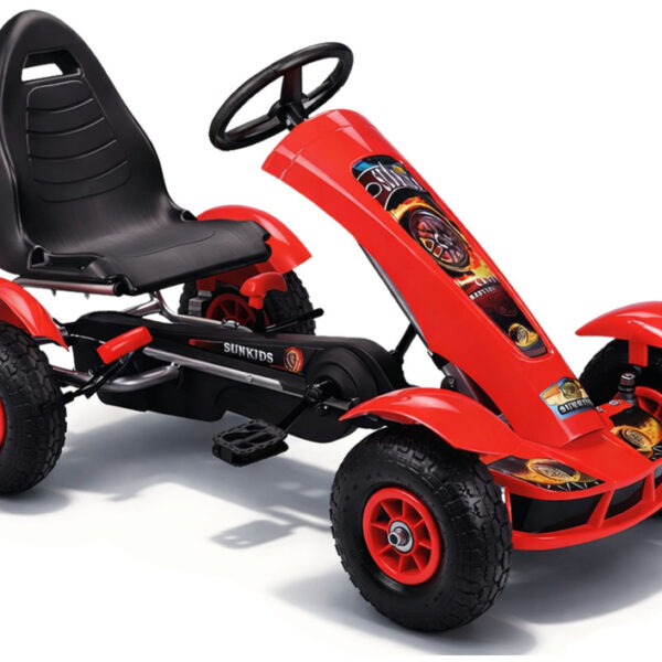 Sportowy Gokart Na Pedały F618 Pomowane Koła Obciążenie 50kg Czerwony