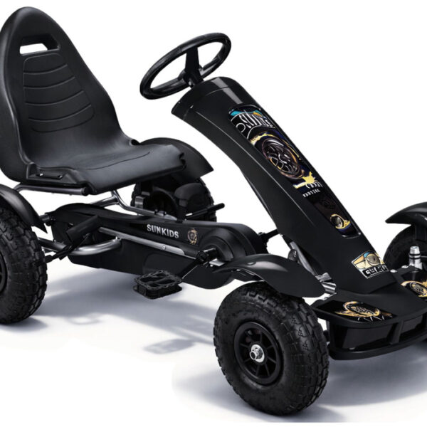 Sportowy Gokart Na Pedały F618 Pomowane Koła Obciążenie 50kg Czarny