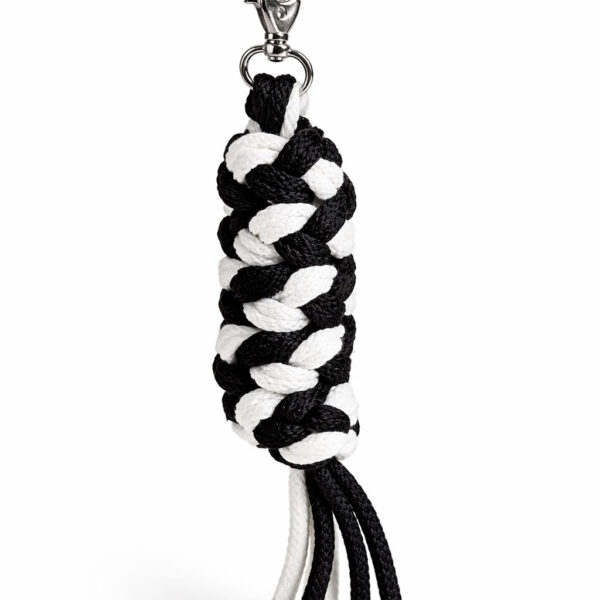 Uwiąz dla konia Hobby Horse pleciony ze sznurka – biało-czarny