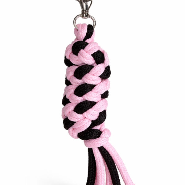 Uwiąz dla konia Hobby Horse pleciony ze sznurka – czarno-różowy