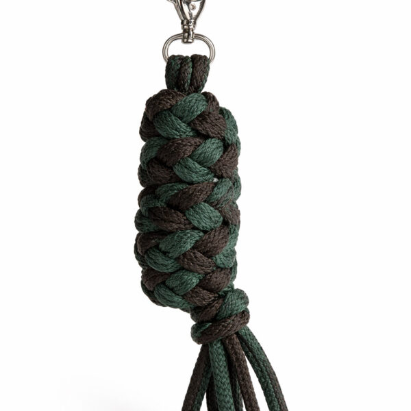 Uwiąz dla konia Hobby Horse pleciony ze sznurka – czarno-butelkowa zieleń