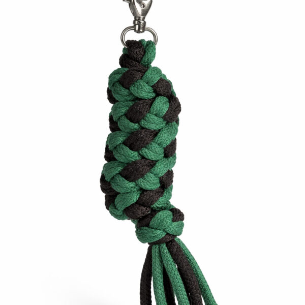 Uwiąz dla konia Hobby Horse pleciony ze sznurka – czarno-zielony