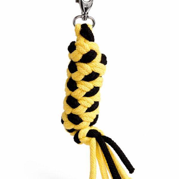 Uwiąz dla konia Hobby Horse pleciony ze sznurka – czarno-żółty