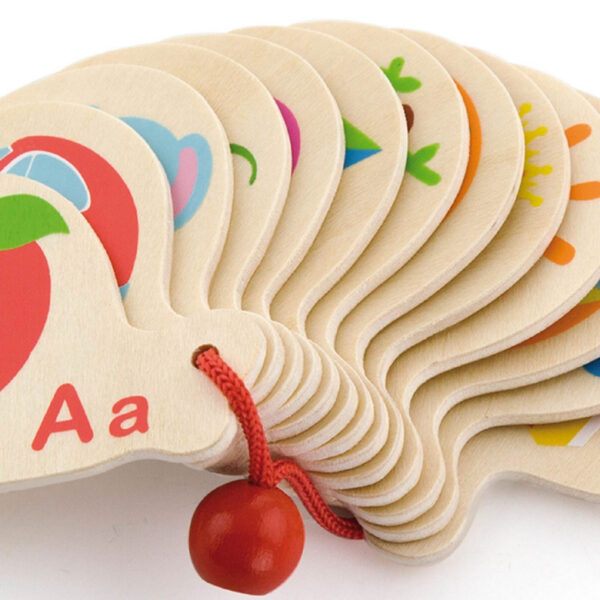 VIGA Drewniana Książeczka do Nauki Alfabetu i Angielskiego Montessori