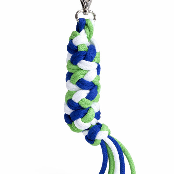 Uwiąz dla konia Hobby Horse pleciony ze sznurka – chaber/ jasny zielony/ biały