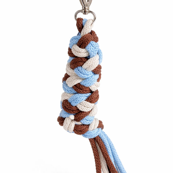 Uwiąz dla konia Hobby Horse pleciony ze sznurka – błękit/ jasny beż/ brąz