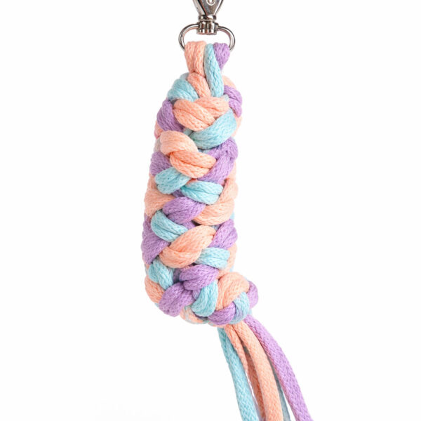 Uwiąz dla konia Hobby Horse pleciony ze sznurka – mięta/ lawenda/ brzoskwinia