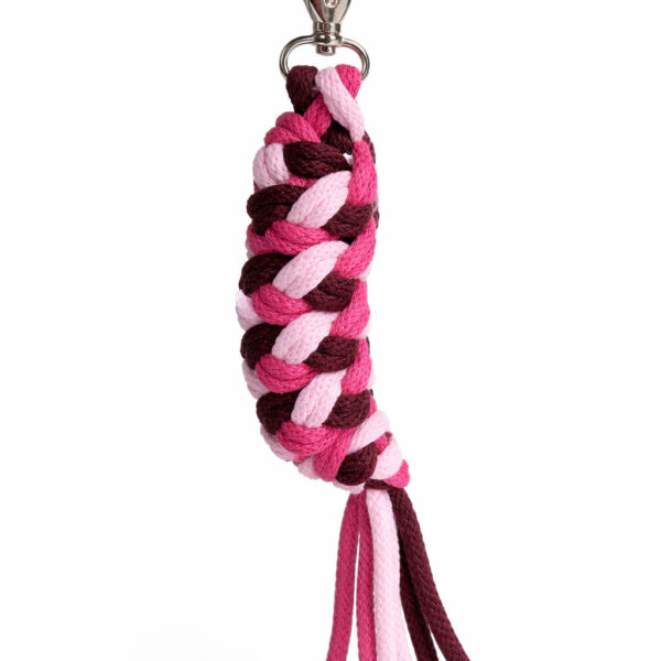 Uwiąz dla konia Hobby Horse pleciony ze sznurka – jasny róż/ ciemny róż/ bordo