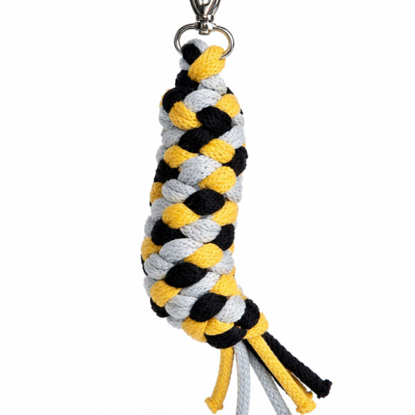 Uwiąz dla konia Hobby Horse pleciony ze sznurka – musztardowy/ szary/ czarny