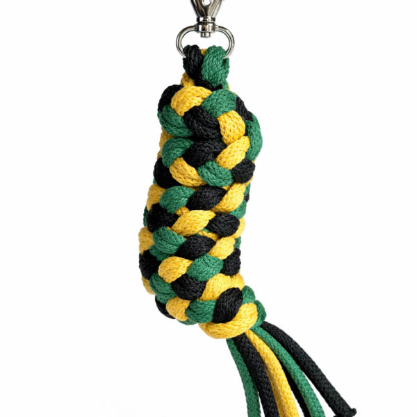 Uwiąz dla konia Hobby Horse pleciony ze sznurka – musztardowy/ zielony/ butelkowa zieleń