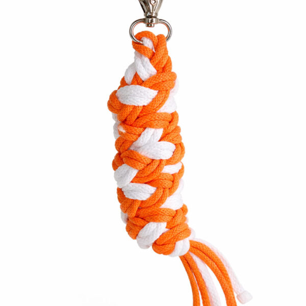 Uwiąz dla konia Hobby Horse pleciony ze sznurka – neon orange/ biały