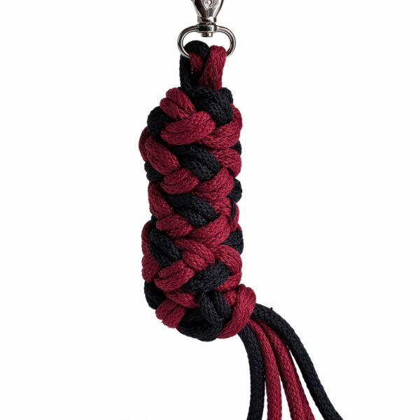 Uwiąz dla konia Hobby Horse pleciony ze sznurka – czarno- bordowy